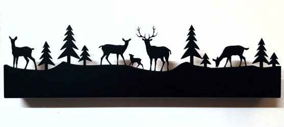 Bougeoir frise cerfs fond blanc